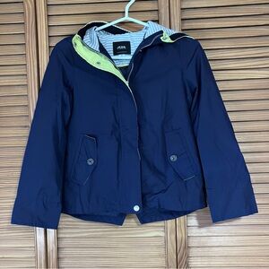 Classic Nautical Hooded Deep Sea Navy Blue Wind Breaker Jacket Girls-Size 10